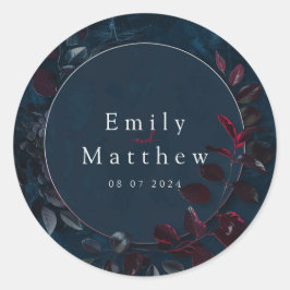 Adesivo Redondo Casamento Encantado do Jardim da Meia-Noite