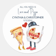 Casamento Engraçado de Amor e Pizza