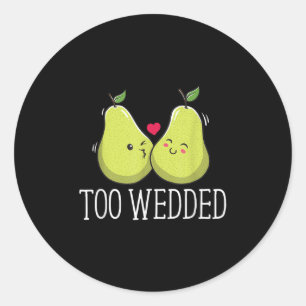 Adesivo Redondo Casamento Engraçado, Humor Noiva E Groom Jok