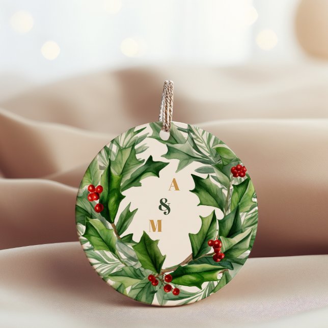 Adesivo Redondo Casamento entre Berries e Pine de Natal (Criador carregado)