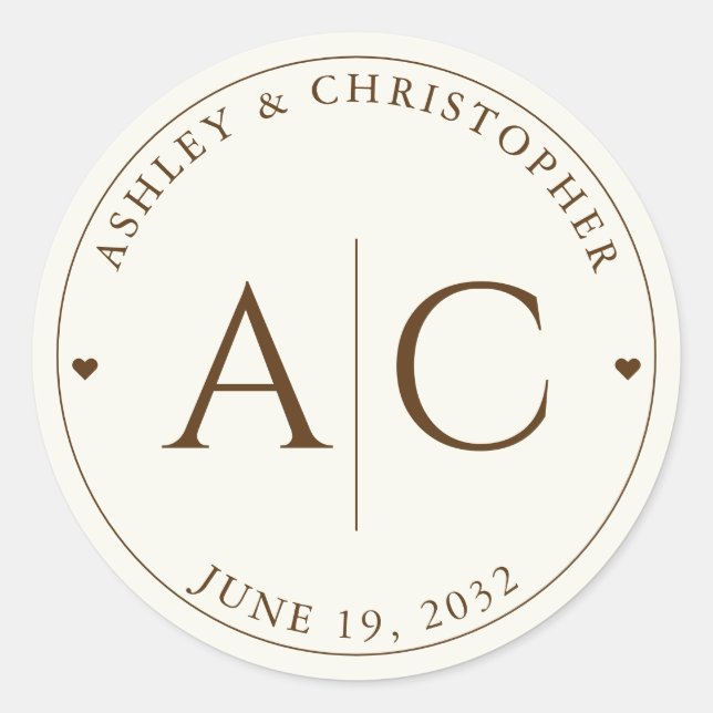 Adesivo Redondo Casamento Esbranquiçado De Flor Selvagem Moderna E (Frente)