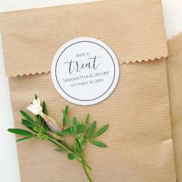 Adesivo Redondo Casamento Escrito Caligráfico Simples Azul Claro P