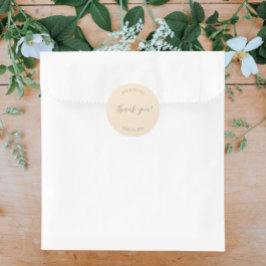 Adesivo Redondo Casamento Estilizado De Champagne - Obrigado