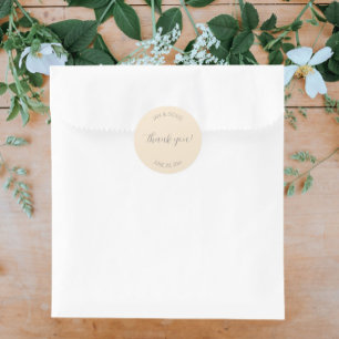 Adesivo Redondo Casamento Estilizado De Champagne - Obrigado