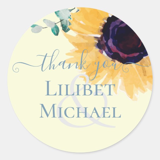 Adesivo Redondo Casamento Eucalyptus Greenery (Frente)