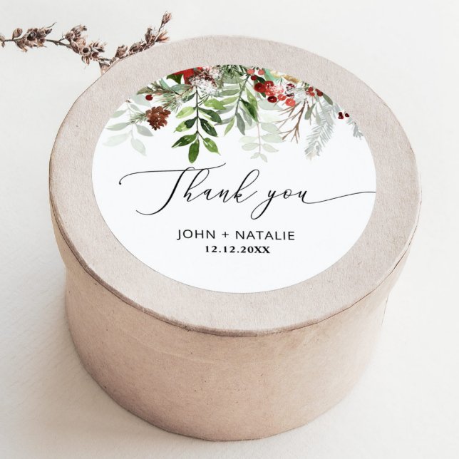 Adesivo Redondo Casamento festivo de Natal eterno (Criador carregado)