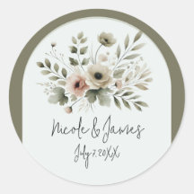 Casamento Floral Aguarela Verde Oliva Caqui