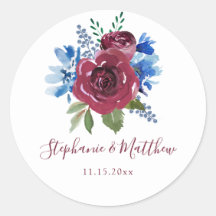 Casamento Floral Azul Burgundy