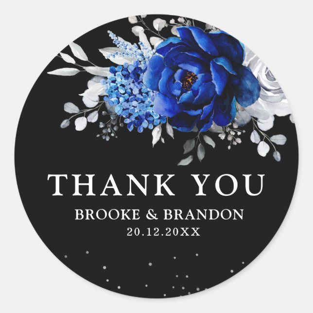 Adesivo Redondo Casamento Floral De Prata Branca Real Cl (Frente)