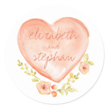 casamento floral do coração de aquarela