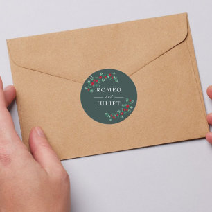 Adesivo Redondo Casamento Floral do Jardim de Verão