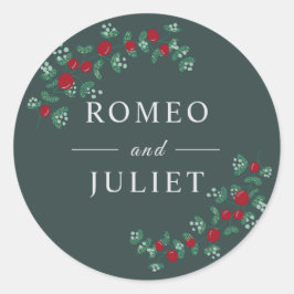 Adesivo Redondo Casamento Floral do Jardim de Verão