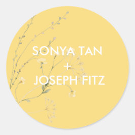 Adesivo Redondo Casamento Floral Invitat Envelope Praça-Praça Clás