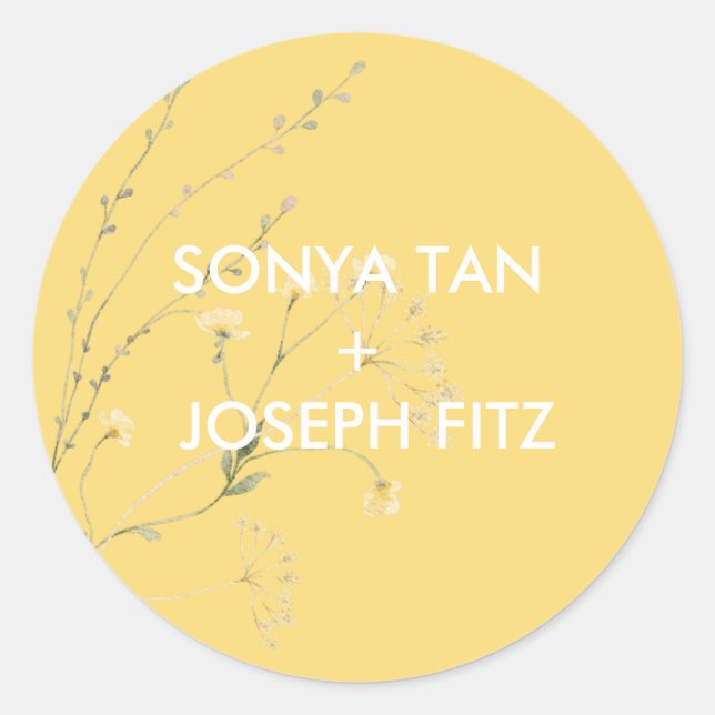 Adesivo Redondo Casamento Floral Invitat Envelope Praça-Praça Clás (Frente)