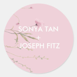 Adesivo Redondo Casamento Floral Invitat Envelope Praça-Praça Clás