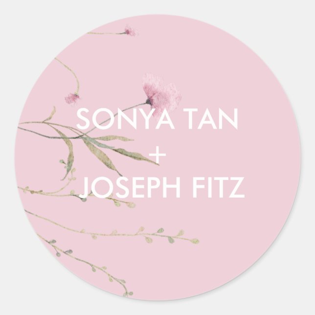 Adesivo Redondo Casamento Floral Invitat Envelope Praça-Praça Clás (Frente)