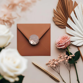 Adesivo Redondo Casamento Floral Moderno da Bohemian Watercolor