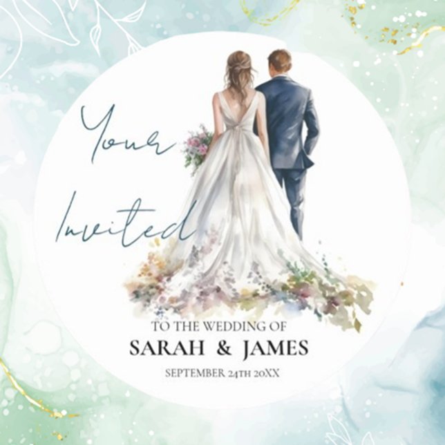 Adesivo Redondo Casamento Floral Rustic Classic Boho (Add a heartfelt touch to your wedding with rustic classic boho floral round stickers. Personalize yo)