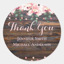 Adesivo Redondo Casamento Floral Rustic Dusty Rosa Rosa