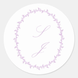 Adesivo Redondo Casamento floral simples lavanda