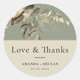 Adesivo Redondo Casamento Floral Verde de Salas Selvagens