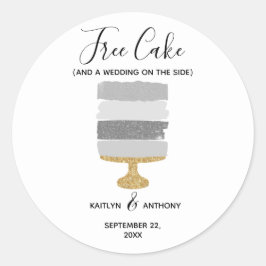 Adesivo Redondo Casamento Fotográfico moderno e engraçado do Bake 