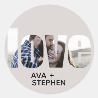 Adesivo Redondo Casamento Fotográfico Rosa Simples