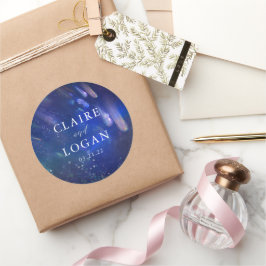 Adesivo Redondo Casamento Galáxia Estrelas Cadentes