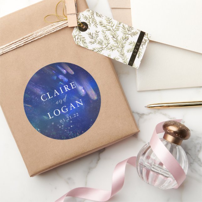 Adesivo Redondo Casamento Galáxia Estrelas Cadentes (Presentear)