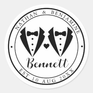 Adesivo Redondo Casamento gay Modern Wedding