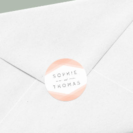 Adesivo Redondo Casamento Geométrico em Peach