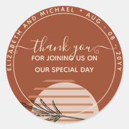 Adesivo Redondo Casamento Geométrico Japandi Abstrato Escandinavo