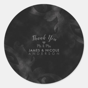 Adesivo Redondo Casamento Glam do encanto do vintage elegante