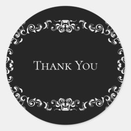 Adesivo Redondo Casamento Gótico Negra e Branca