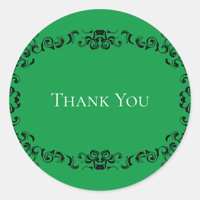 Adesivo Redondo Casamento Gótico Negra e Verde (Frente)