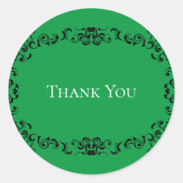 Adesivo Redondo Casamento Gótico Negra e Verde