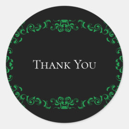 Adesivo Redondo Casamento Gótico Negra e Verde