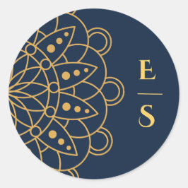 Adesivo Redondo Casamento Índio Elegante Rangoli