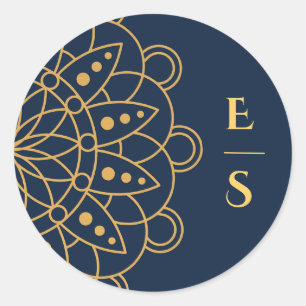 Adesivo Redondo Casamento Índio Elegante Rangoli