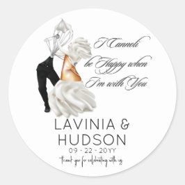 Adesivo Redondo Casamento Italiano Cannoli Engraçado