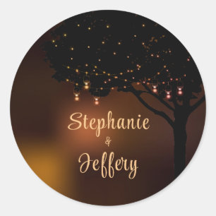 Adesivo Redondo Casamento Leve de Corda Noturna de outono Celestia