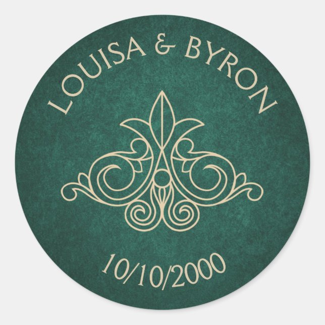 Adesivo Redondo Casamento Literário Verde Geek da Biblioteca do Li (Frente)