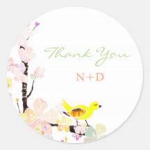 Casamento Lively Primavera Bird Obrigado