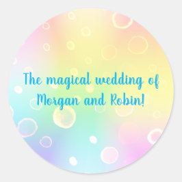 Adesivo Redondo Casamento Magical Arco-Íris
