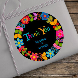 Adesivo Redondo Casamento mexicano moderno