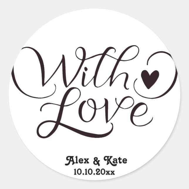 Adesivo Redondo Casamento Minimalista (Frente)