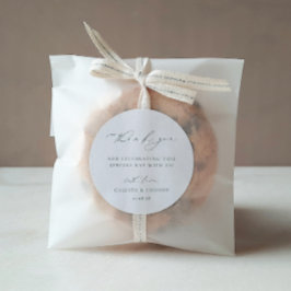 Adesivo Redondo Casamento Minimalista BRUNSWICK Obrigado