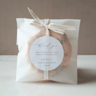 Adesivo Redondo Casamento Minimalista BRUNSWICK Obrigado