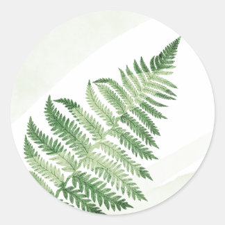 Adesivo Redondo Casamento Minimalista com Samambaia Verde