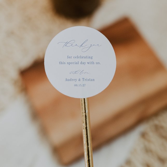 Adesivo Redondo Casamento Minimalista Costeiro CAPE COD Obrigado (Criador carregado)